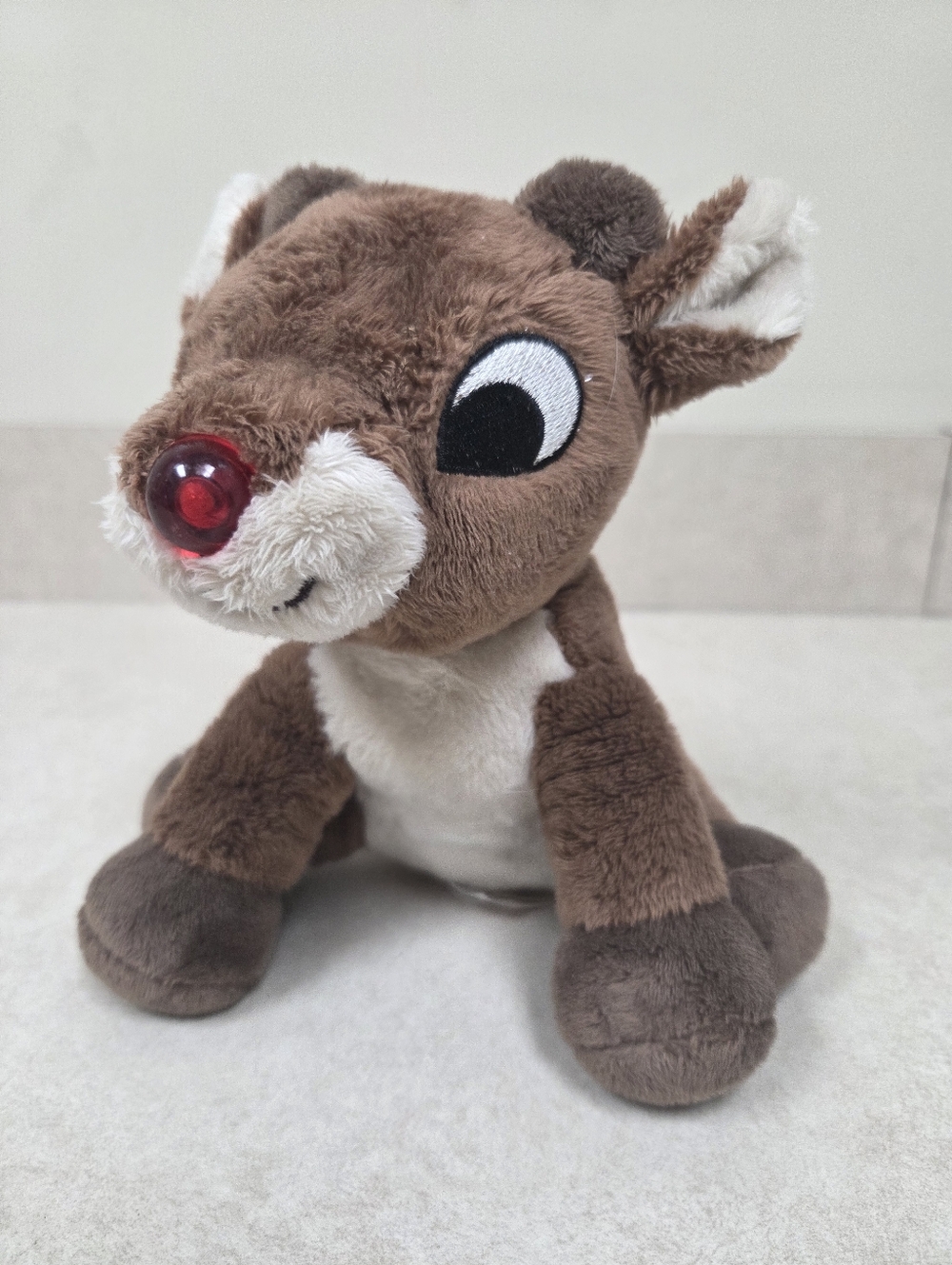 Dan Dee Rudolph The Red Nosed Reindeer 8" Plush With Light Up Nose.